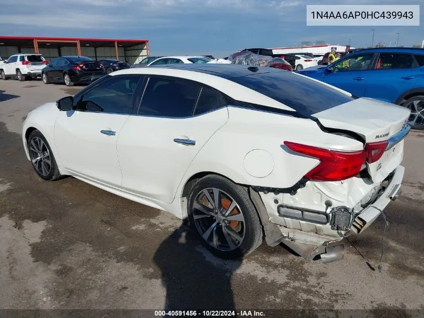 2017 Nissan Maxima 3.5 Platinum VIN: 1N4AA6AP0HC439943 Lot: 40591456