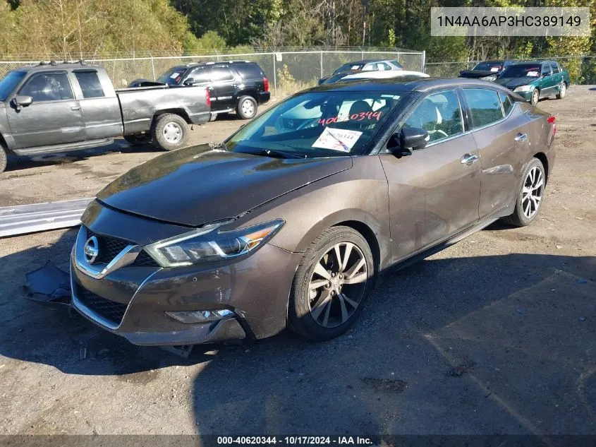 2017 Nissan Maxima 3.5 Platinum VIN: 1N4AA6AP3HC389149 Lot: 40620344