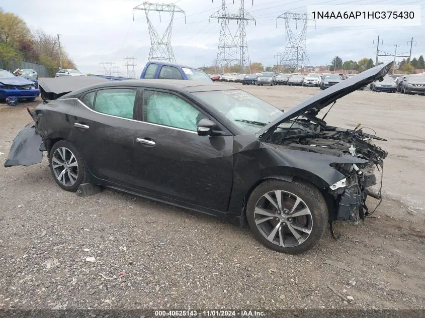 2017 Nissan Maxima 3.5 Platinum VIN: 1N4AA6AP1HC375430 Lot: 40625143