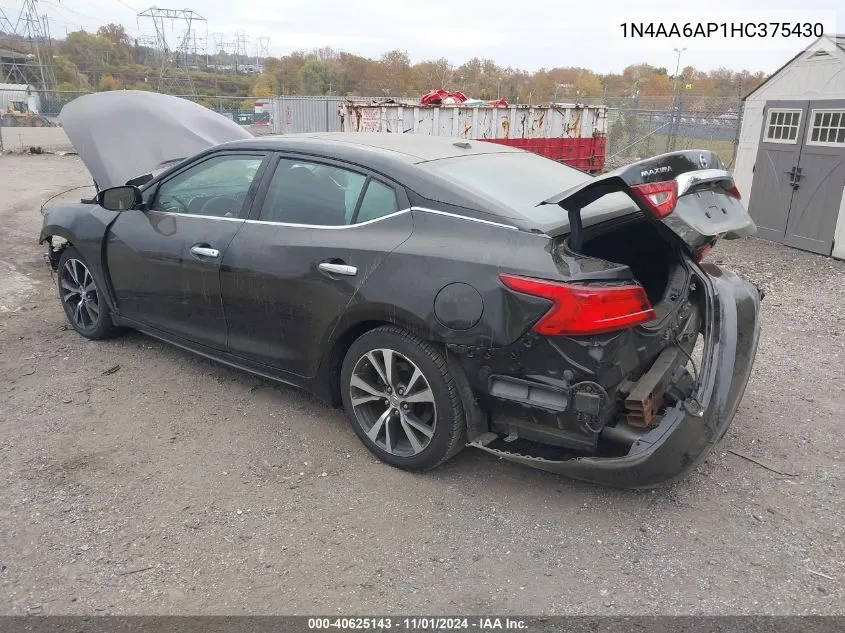 2017 Nissan Maxima 3.5 Platinum VIN: 1N4AA6AP1HC375430 Lot: 40625143