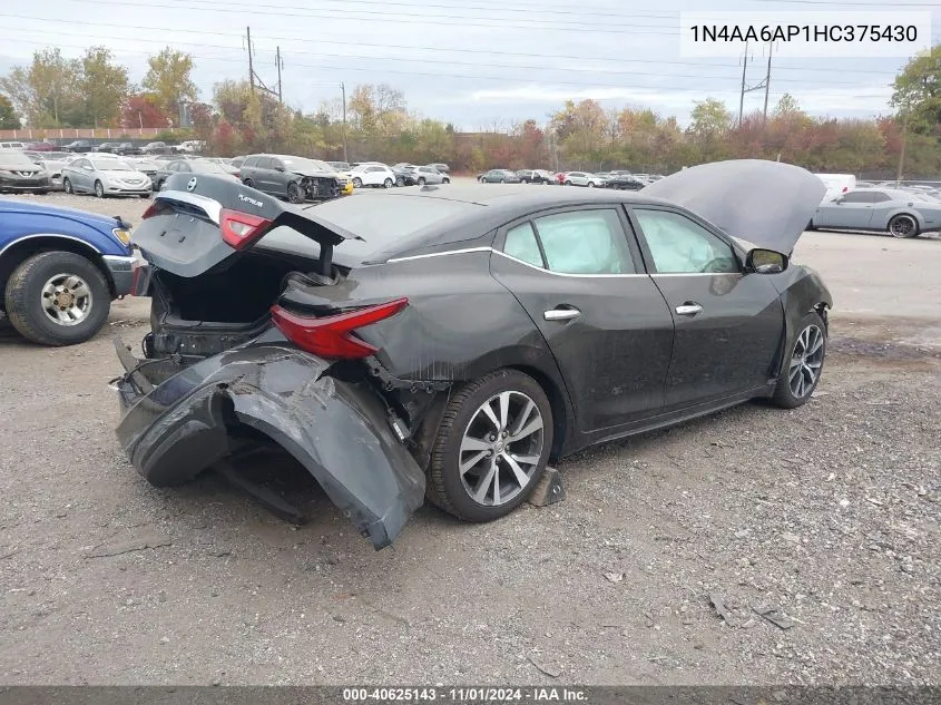 2017 Nissan Maxima 3.5 Platinum VIN: 1N4AA6AP1HC375430 Lot: 40625143