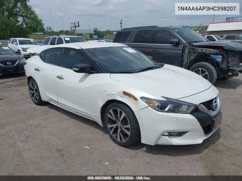 2017 Nissan Maxima 3.5 Sv VIN: 1N4AA6AP3HC398207 Lot: 40638059