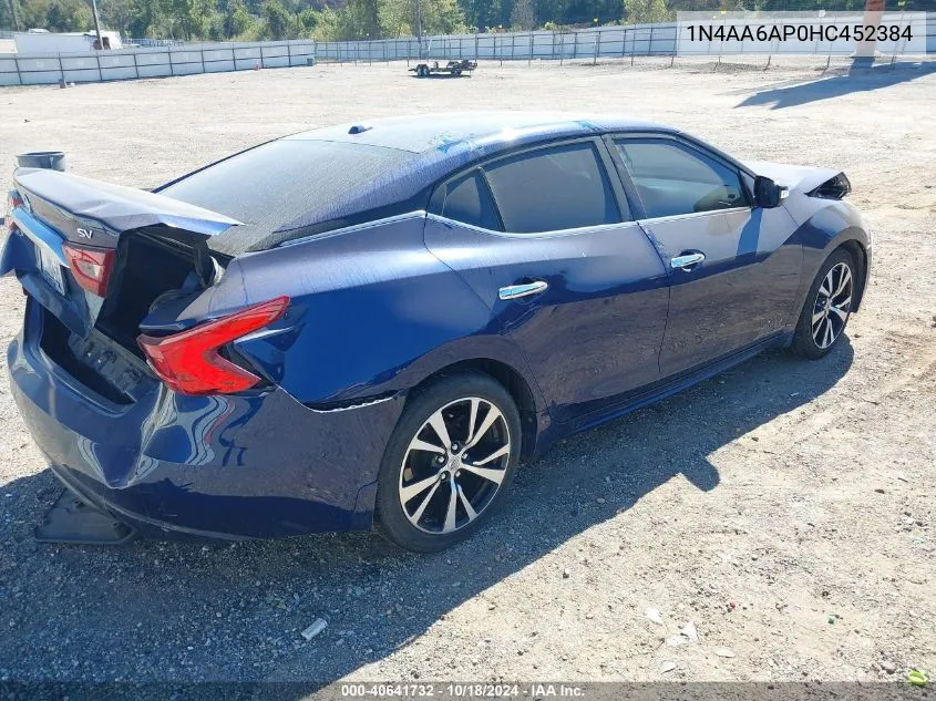 2017 Nissan Maxima 3.5 Sv VIN: 1N4AA6AP0HC452384 Lot: 40641732