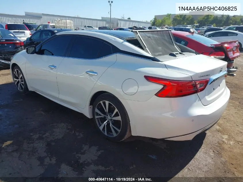 2017 Nissan Maxima 3.5 Platinum VIN: 1N4AA6AP5HC406825 Lot: 40647114