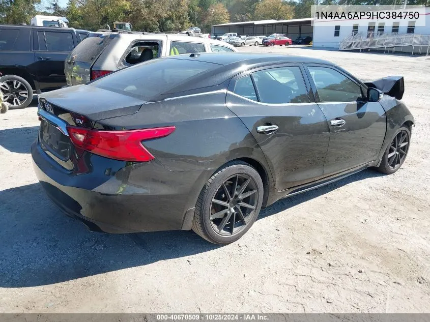 2017 Nissan Maxima 3.5 Sv VIN: 1N4AA6AP9HC384750 Lot: 40670509