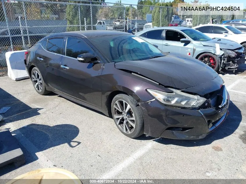 2017 Nissan Maxima 3.5 Sv VIN: 1N4AA6AP9HC424504 Lot: 40672034