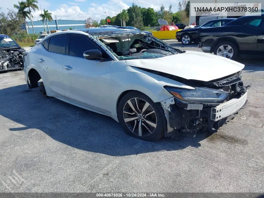 2017 Nissan Maxima 3.5 Sl VIN: 1N4AA6APXHC378360 Lot: 40675926