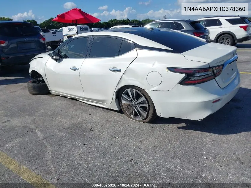 2017 Nissan Maxima 3.5 Sl VIN: 1N4AA6APXHC378360 Lot: 40675926