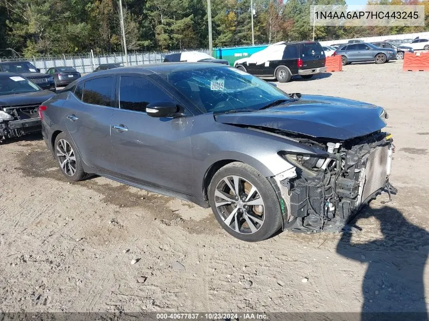 2017 Nissan Maxima 3.5 Sv VIN: 1N4AA6AP7HC443245 Lot: 40677837