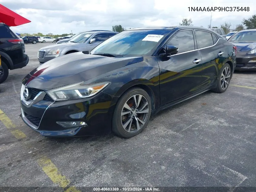 2017 Nissan Maxima 3.5 Sl VIN: 1N4AA6AP9HC375448 Lot: 40683369