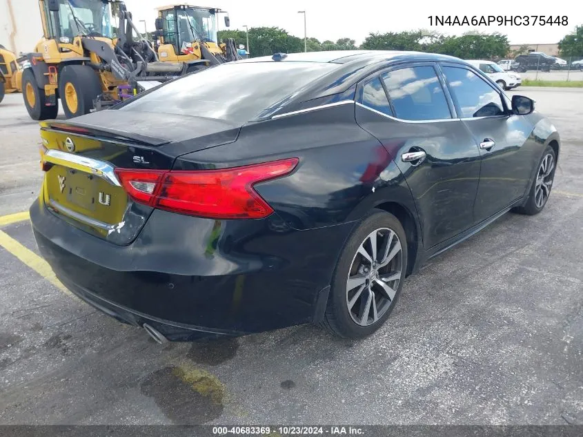 2017 Nissan Maxima 3.5 Sl VIN: 1N4AA6AP9HC375448 Lot: 40683369