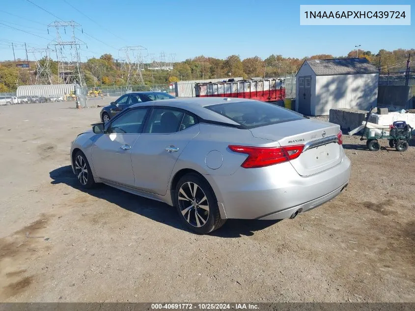 2017 Nissan Maxima 3.5 Sv VIN: 1N4AA6APXHC439724 Lot: 40691772