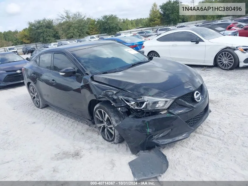 2017 Nissan Maxima 3.5 Platinum/3.5 S/3.5 Sl/3.5 Sr/3.5 Sv VIN: 1N4AA6AP1HC380496 Lot: 40714367