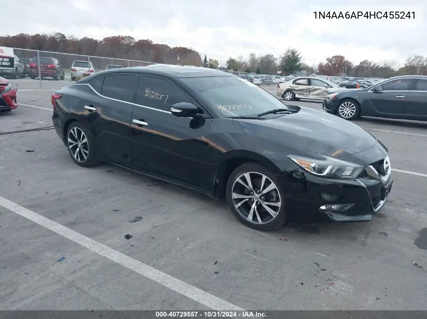 2017 Nissan Maxima 3.5 Platinum VIN: 1N4AA6AP4HC455241 Lot: 40729557