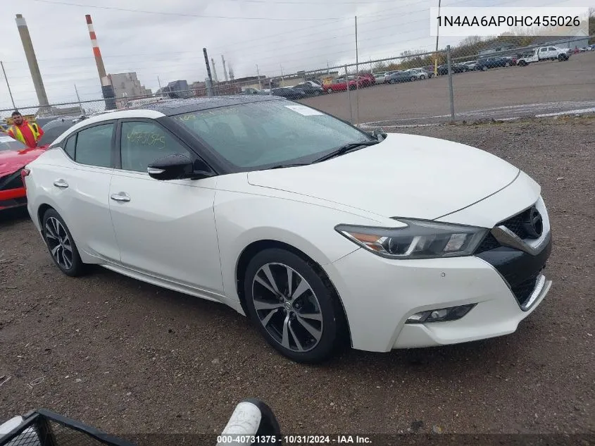 2017 Nissan Maxima 3.5 Sl VIN: 1N4AA6AP0HC455026 Lot: 40731375