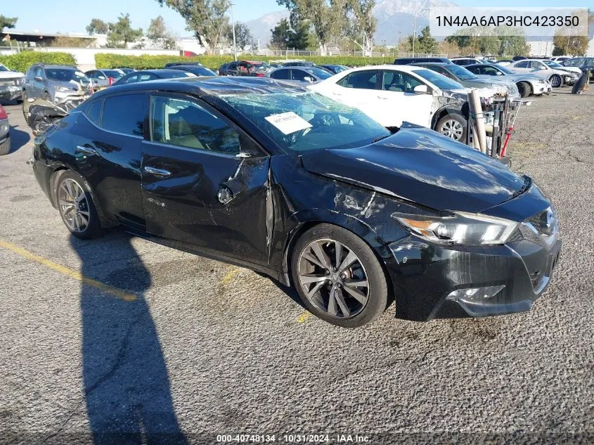 2017 Nissan Maxima 3.5 S VIN: 1N4AA6AP3HC423350 Lot: 40748134