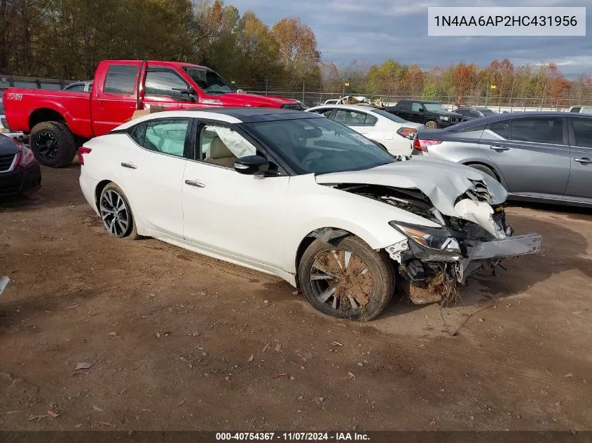 2017 Nissan Maxima 3.5 Sl VIN: 1N4AA6AP2HC431956 Lot: 40754367