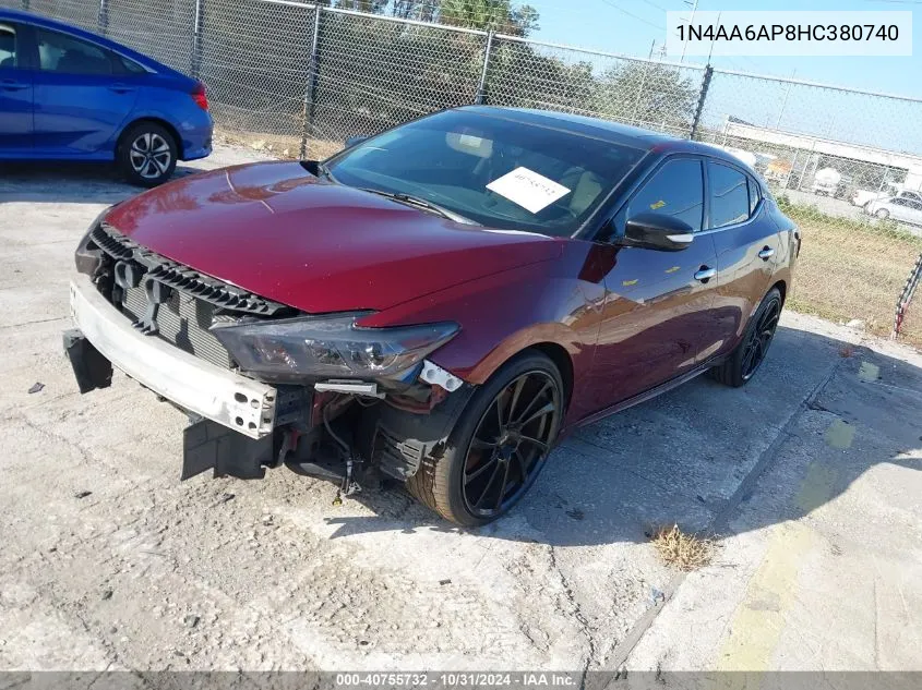 2017 Nissan Maxima 3.5 Sl VIN: 1N4AA6AP8HC380740 Lot: 40755732