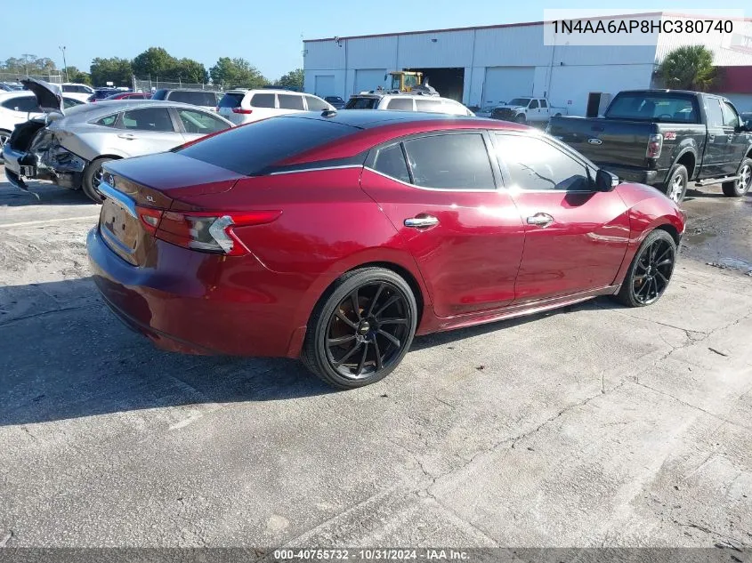 2017 Nissan Maxima 3.5 Sl VIN: 1N4AA6AP8HC380740 Lot: 40755732