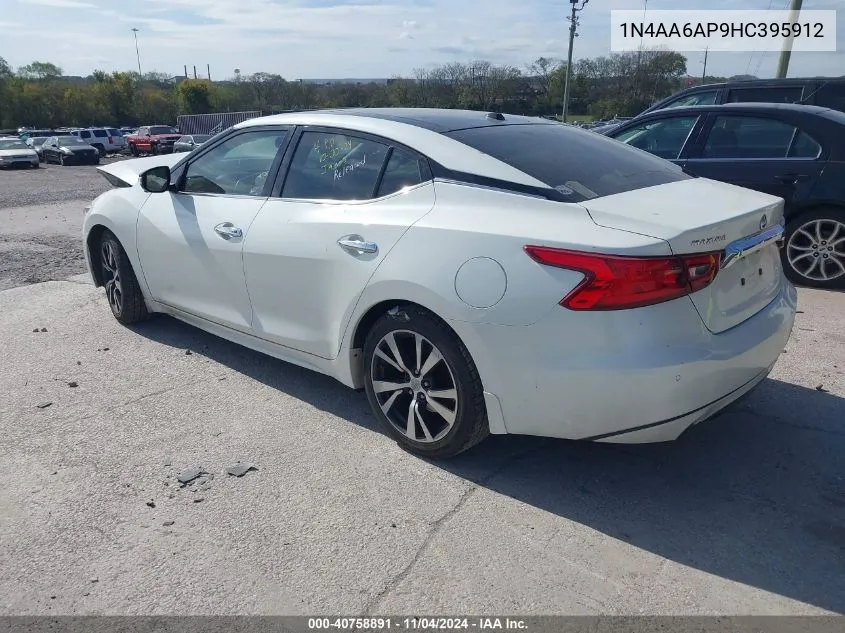 2017 Nissan Maxima 3.5S/Sv/Sl/Sr/Plat VIN: 1N4AA6AP9HC395912 Lot: 40758891