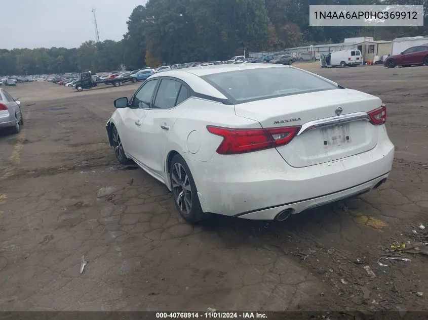 1N4AA6AP0HC369912 2017 Nissan Maxima 3.5 S