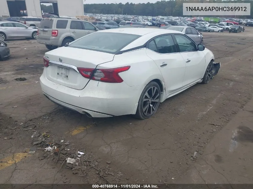 2017 Nissan Maxima 3.5 S VIN: 1N4AA6AP0HC369912 Lot: 40768914