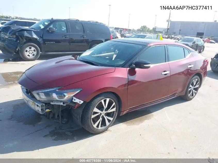 2017 Nissan Maxima 3.5 Sl VIN: 1N4AA6AP7HC377411 Lot: 40779350