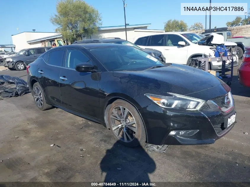 2017 Nissan Maxima 3.5 S VIN: 1N4AA6AP3HC417886 Lot: 40784649