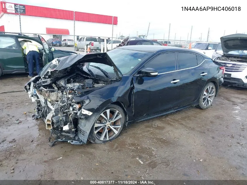 2017 Nissan Maxima 3.5 Sv VIN: 1N4AA6AP9HC406018 Lot: 40817377