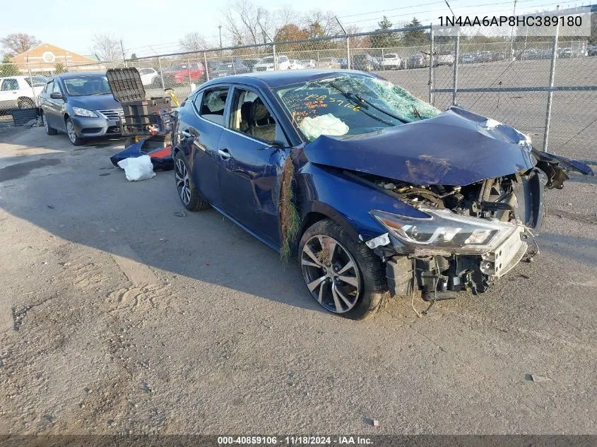 2017 Nissan Maxima 3.5 S VIN: 1N4AA6AP8HC389180 Lot: 40859106