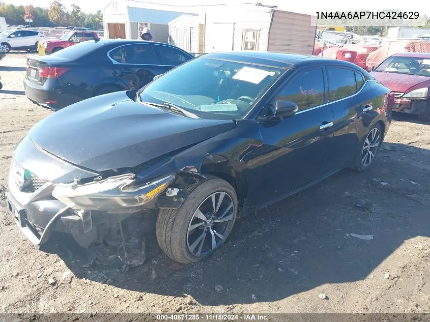 2017 Nissan Maxima 3.5 Sl VIN: 1N4AA6AP7HC424629 Lot: 40871285