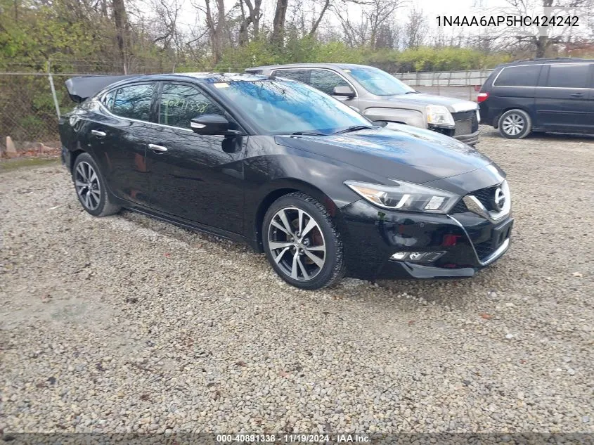 2017 Nissan Maxima 3.5 Platinum VIN: 1N4AA6AP5HC424242 Lot: 40891338