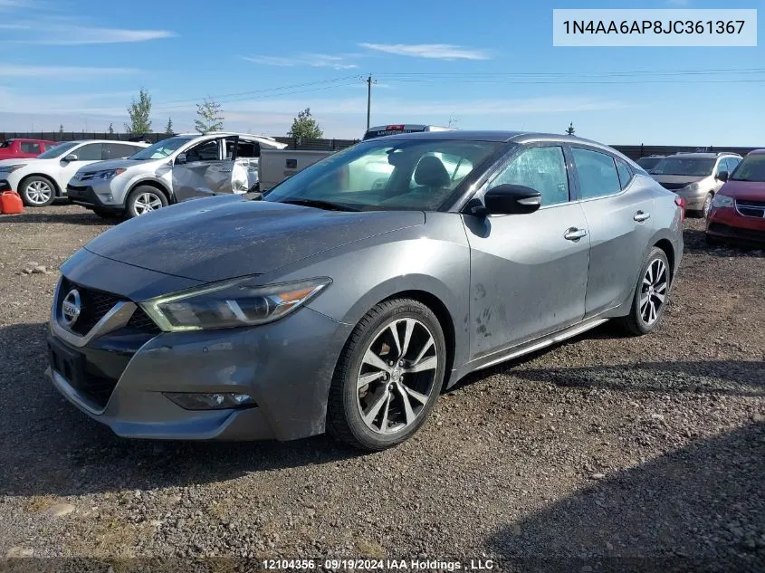 2018 Nissan Maxima VIN: 1N4AA6AP8JC361367 Lot: 12104356