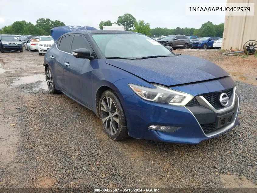 2018 Nissan Maxima 3.5 Sl VIN: 1N4AA6AP4JC402979 Lot: 39422587