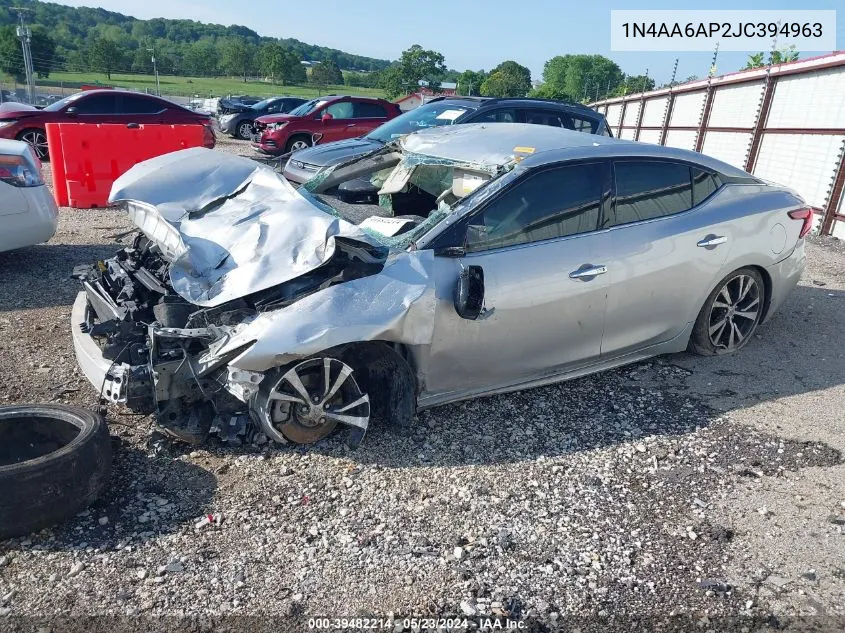 2018 Nissan Maxima 3.5 Sv VIN: 1N4AA6AP2JC394963 Lot: 39482214