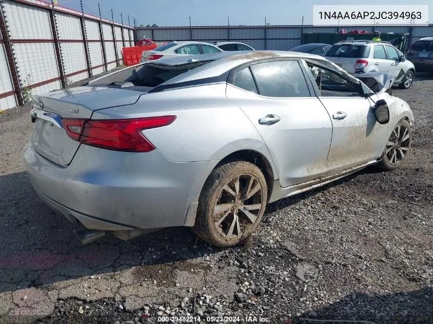 1N4AA6AP2JC394963 2018 Nissan Maxima 3.5 Sv