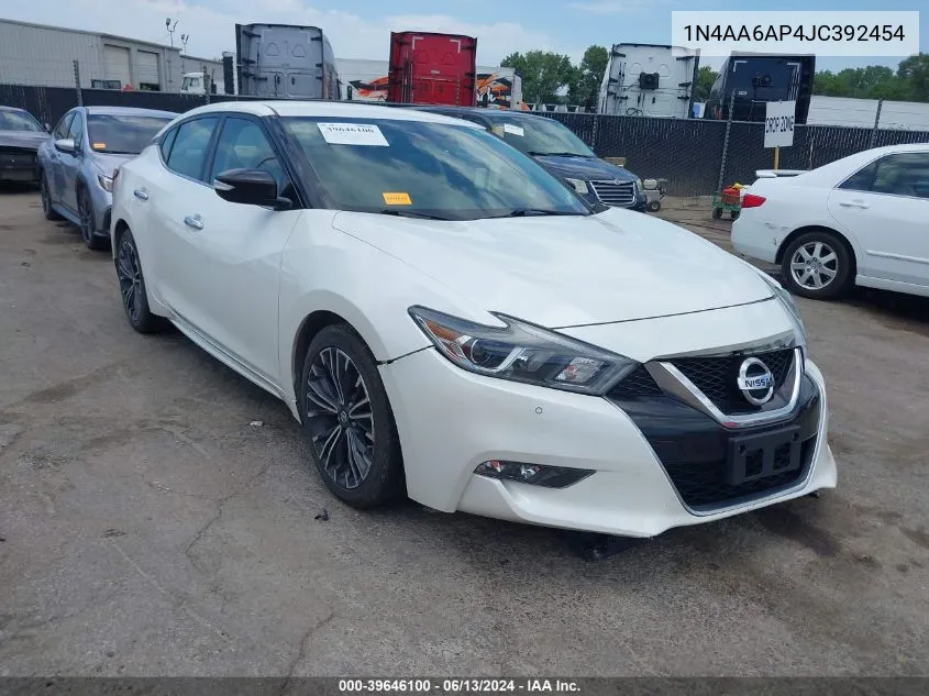 2018 Nissan Maxima 3.5 Sv VIN: 1N4AA6AP4JC392454 Lot: 39646100