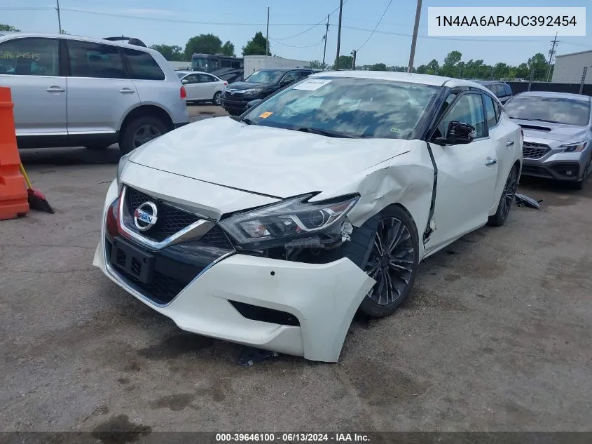 2018 Nissan Maxima 3.5 Sv VIN: 1N4AA6AP4JC392454 Lot: 39646100