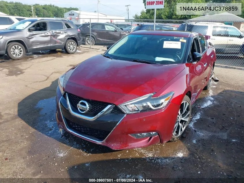 2018 Nissan Maxima 3.5 Sv VIN: 1N4AA6AP4JC378859 Lot: 39807501