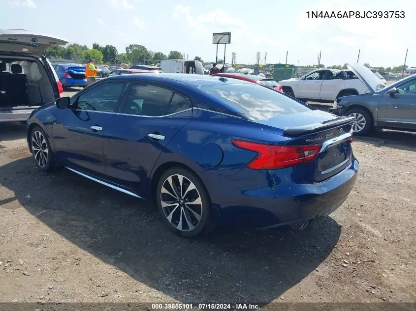 2018 Nissan Maxima 3.5 Sr VIN: 1N4AA6AP8JC393753 Lot: 39855101