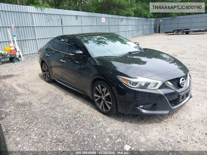 1N4AA6AP5JC400190 2018 Nissan Maxima 3.5 Sl