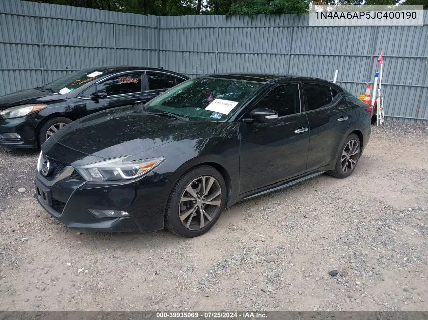 1N4AA6AP5JC400190 2018 Nissan Maxima 3.5 Sl