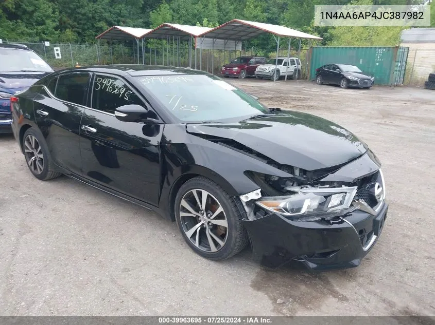 2018 Nissan Maxima 3.5 Sl VIN: 1N4AA6AP4JC387982 Lot: 39963695