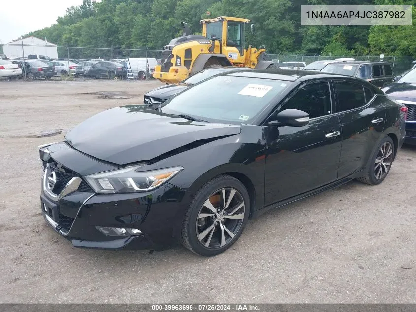 2018 Nissan Maxima 3.5 Sl VIN: 1N4AA6AP4JC387982 Lot: 39963695