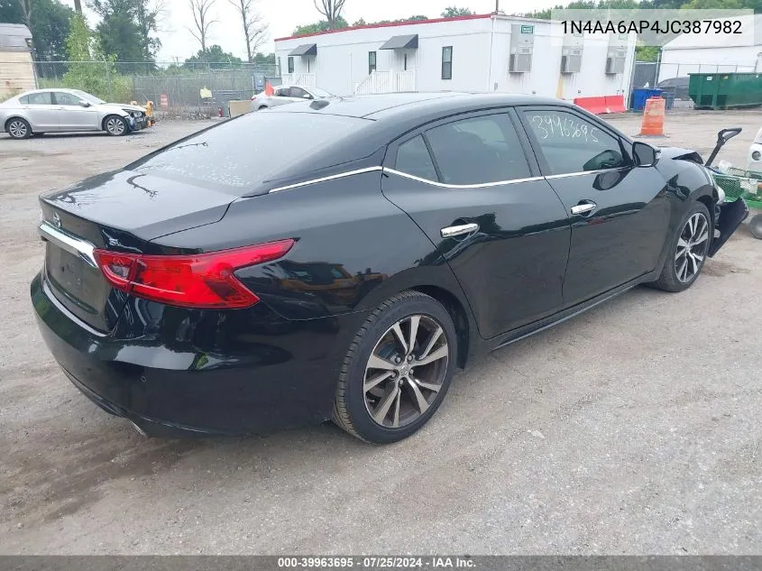 2018 Nissan Maxima 3.5 Sl VIN: 1N4AA6AP4JC387982 Lot: 39963695