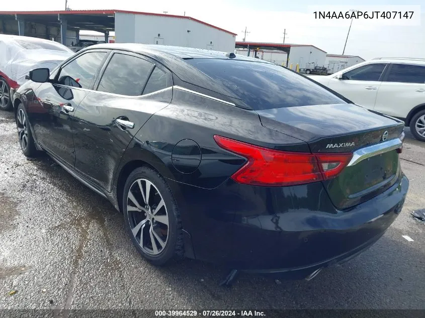 1N4AA6AP6JT407147 2018 Nissan Maxima 3.5S/Sv/Sl/Sr/Plat