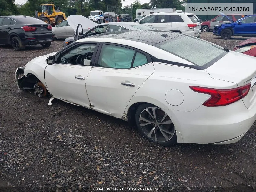 2018 Nissan Maxima 3.5 Sl VIN: 1N4AA6AP2JC408280 Lot: 40047349