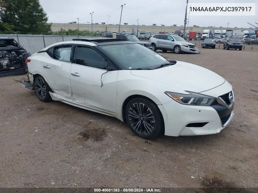 1N4AA6APXJC397917 2018 Nissan Maxima 3.5 Platinum