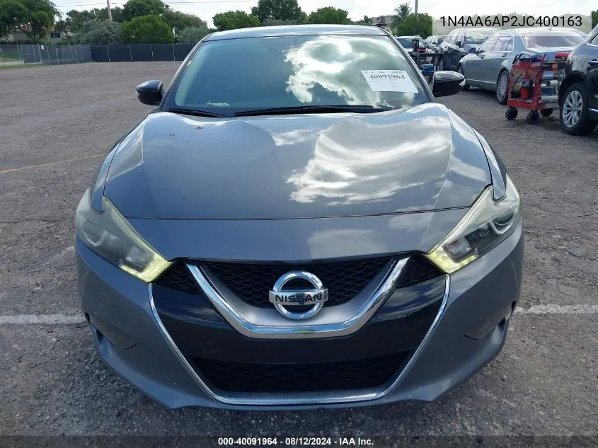 2018 Nissan Maxima 3.5 Sv VIN: 1N4AA6AP2JC400163 Lot: 40091964