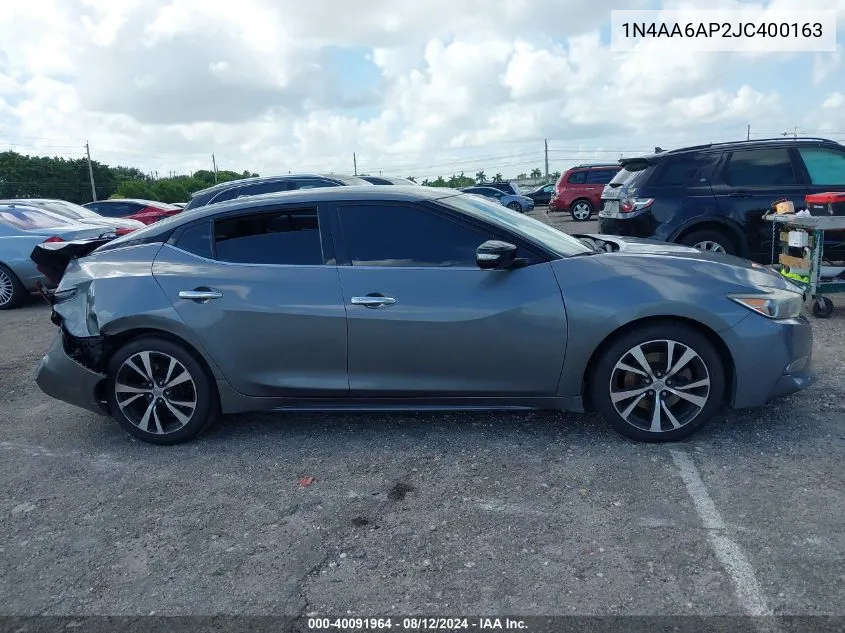 1N4AA6AP2JC400163 2018 Nissan Maxima 3.5 Sv